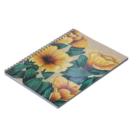 Gele hibiscus notitieboek (Linkerzijde)