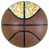 Gele hibiscus, Oranje hibiscus, bloemmotief Basketbal (Rechts)