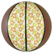 Gele hibiscus, Oranje hibiscus, bloemmotief Basketbal (Verticaal)