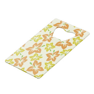 Gele hibiscus, Oranje hibiscus, bloemmotief Creditkaart Flessenopener