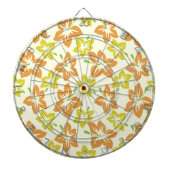 Gele hibiscus, Oranje hibiscus, bloemmotief Dartbord (Voorkant)