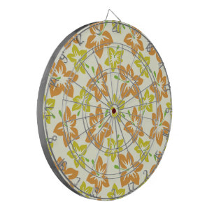 Gele hibiscus, Oranje hibiscus, bloemmotief Dartbord
