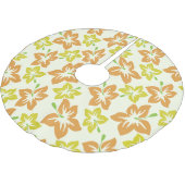 Gele hibiscus, Oranje hibiscus, bloemmotief Kerstboom Rok (Gekanteld)