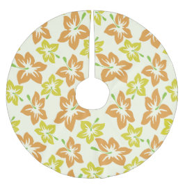 Gele hibiscus, Oranje hibiscus, bloemmotief Kerstboom Rok