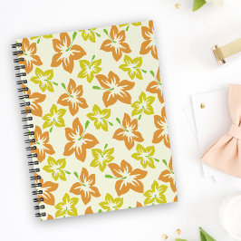 Gele hibiscus, Oranje hibiscus, bloemmotief Notitieboek