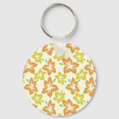 Gele hibiscus, Oranje hibiscus, bloemmotief Sleutelhanger (Voorkant)