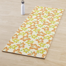 Gele hibiscus, Oranje hibiscus, bloemmotief Yogamat