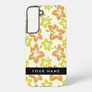 Gele Hibiscus, Oranje Hibiscus, Je Naam Samsung Galaxy Hoesje