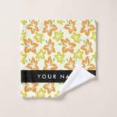 Gele Hibiscus, Oranje Hibiscus, Jouw naam Bad Handdoek (Wasdoekje)