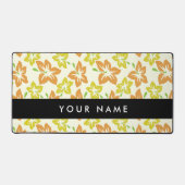 Gele Hibiscus, Oranje Hibiscus, Jouw naam Bureaumat (Voorkant)