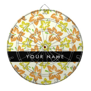 Gele Hibiscus, Oranje Hibiscus, Jouw naam Dartbord