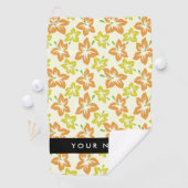 Gele Hibiscus, Oranje Hibiscus, Jouw naam Golfhanddoek (Insitu)