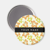 Gele Hibiscus, Oranje Hibiscus, Jouw naam Magneet (Voorkant / Achterkant)