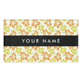 Gele Hibiscus, Oranje Hibiscus, Jouw naam Naambadge