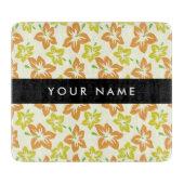 Gele Hibiscus, Oranje Hibiscus, Jouw naam Snijplank (Voorkant)