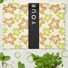 Gele Hibiscus, Oranje Hibiscus, Jouw naam Theedoek