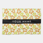 Gele Hibiscus, Oranje Hibiscus, Jouw naam Theedoek (Horizontaal)