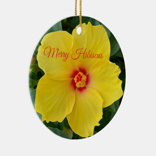 Gele Hibiscus Ornament (Rechts)