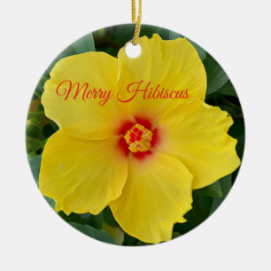 Gele Hibiscus Ornament