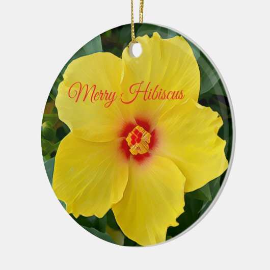 Gele Hibiscus Ornament (Links)