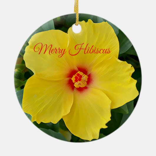 Gele Hibiscus Ornament (Achterkant)