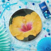 Gele hibiscus papieren bordje (Feest)