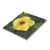 Gele Hibiscus Plant Art Items Tegeltje (Zijkant)