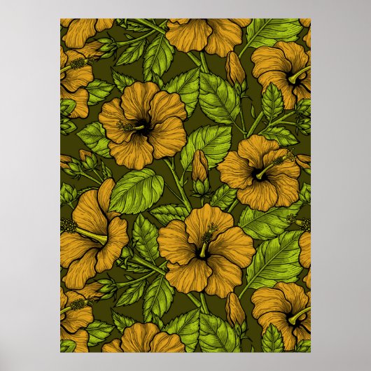 Gele hibiscus poster (Voorkant)