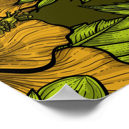 Gele hibiscus poster (Hoek)