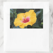 Gele hibiscus rechthoekige sticker (Tas)