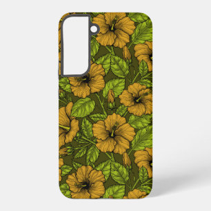 Gele hibiscus samsung galaxy hoesje