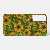 Gele hibiscus samsung galaxy hoesje (Achterkant horizontaal)