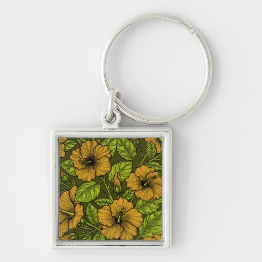 Gele hibiscus sleutelhanger (Voorkant)