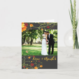 Gele Hibiscus & Swallows Floral Wedding Foto Bedankkaart