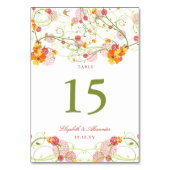 Gele Hibiscus Swirls & Swallows Floral Wedding Kaart (Achterkant)