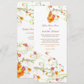 Gele Hibiscus Swirls & Swallows Floral Wedding Kaart (Voorkant / Achterkant)