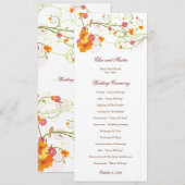 Gele Hibiscus Swirls & Swallows Floral Wedding Programmakaart (Voorkant / Achterkant)