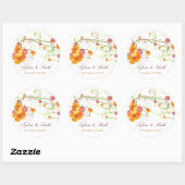 Gele Hibiscus Swirls & Swallows Floral Wedding Ronde Sticker (Vel)