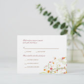 Gele Hibiscus Swirls & Swallows Floral Wedding RSVP Kaartje (Staand voorkant)