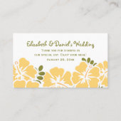 Gele Hibiscus Trouwtafel Plaats Kaarten Plaatskaartje (Achterkant)