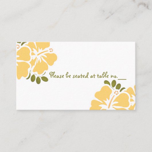 Gele Hibiscus Trouwtafel Plaats Kaarten Plaatskaartje (Voorkant)