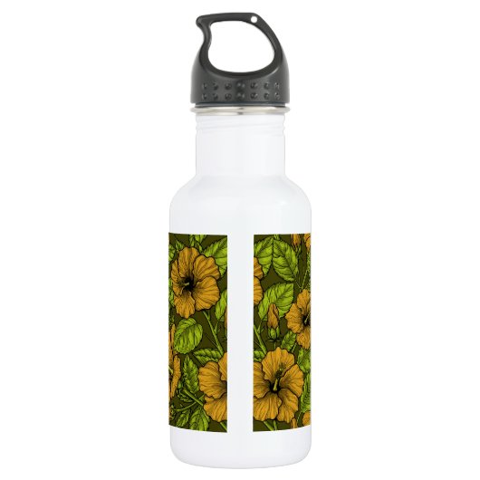 Gele hibiscus waterfles (Achterkant)