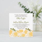 Gele Hibiscus Wedding Invitations Kaart (Staand voorkant)