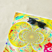 Gele Hippie Spiral Strandlaken (In situ)