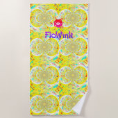 Gele Hippie Spiral Strandlaken (Voorkant)