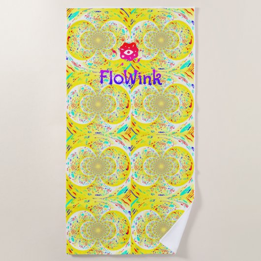 Gele Hippie Spiral Strandlaken (Voorkant)