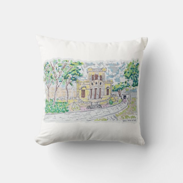 Gele Historische Villa Kussen (Voorkant)