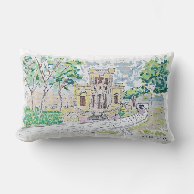 Gele Historische Villa Kussen (Voorkant)