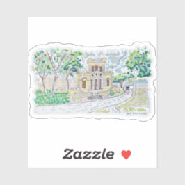 Gele Historische Villa Sticker
