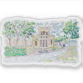 Gele Historische Villa Sticker (Voorkant)